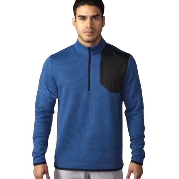 Adidas NEW Size XL Golf Mens Club Performance 1/2 Zip Sweater Mineral Blue Warm - Picture 1 of 10